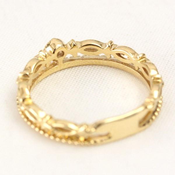 ダイヤモンド リング レディース 指輪 ダイヤ 18金 18k K18 ゴールド 0.03ct カラット ピンキーリング SIクラス 文字入れ不可の画像