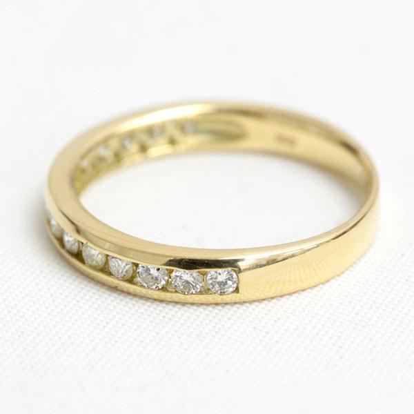 ダイヤモンド リング レディース 指輪 ダイヤ 18金 18k K18 ゴールド ピンキーリング レールエタニティ SIクラス 0.21ct カラット 文字入れ不可の画像