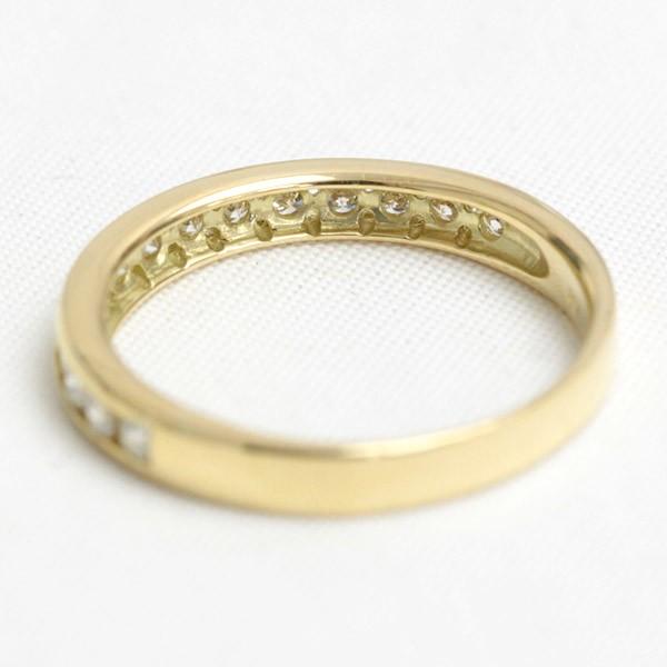 ダイヤモンド リング レディース 指輪 ダイヤ 18金 18k K18 ゴールド ピンキーリング レールエタニティ SIクラス 0.21ct カラット 文字入れ不可の画像