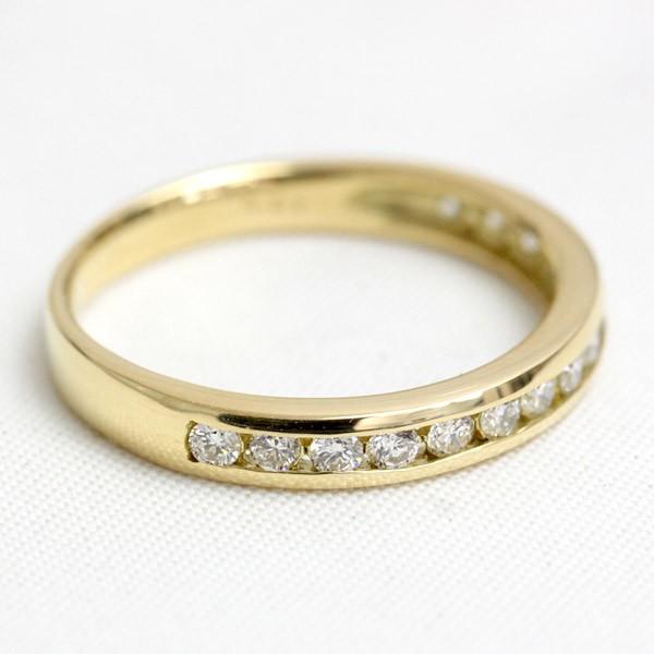 ダイヤモンド リング レディース 指輪 ダイヤ 18金 18k K18 ゴールド ピンキーリング レールエタニティ SIクラス 0.21ct カラット 文字入れ不可の画像