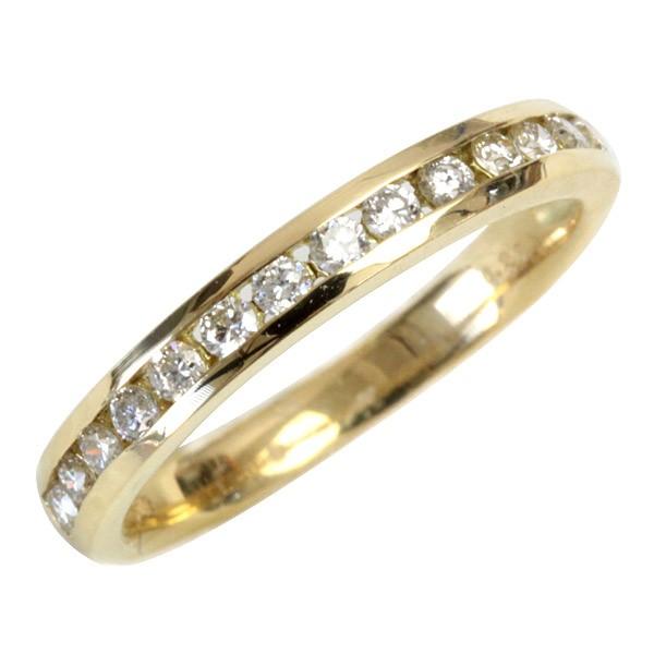 ダイヤモンド リング レディース 指輪 ダイヤ 18金 18k K18 ゴールド ピンキーリング レールエタニティ SIクラス 0.21ct カラット 文字入れ不可の画像