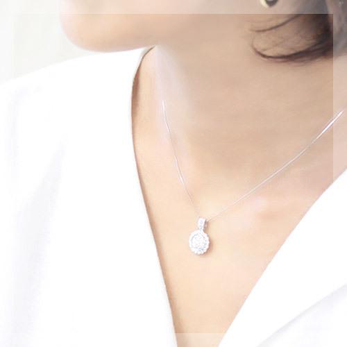 Pt950 1ct ブラウン/ホワイト ダイヤモンド ネックレス 45cm