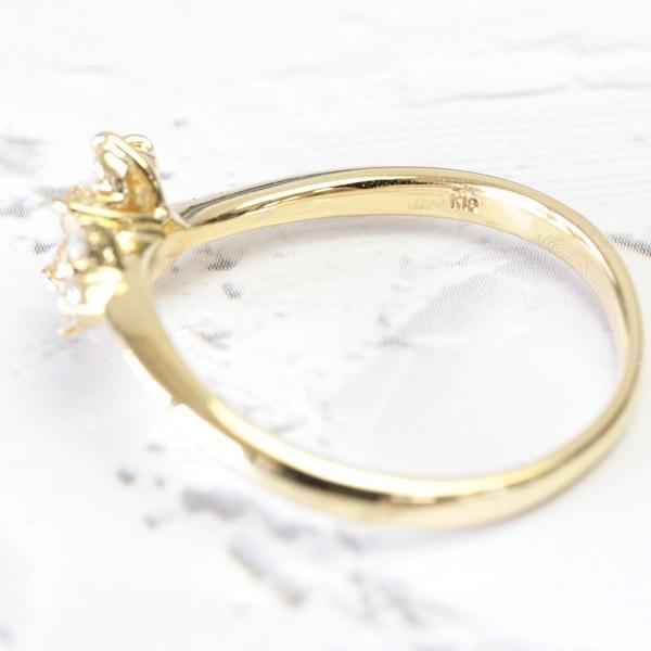 ダイヤモンド リング レディース 指輪 ダイヤ 18金 18k K18 ゴールド H＆C 0.27ct カラット 12石 お花 フラワー SIクラス品質 文字入れ不可の画像