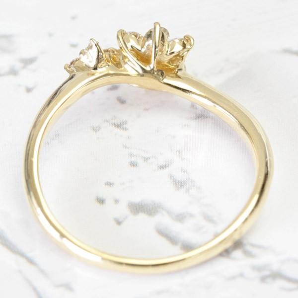 ダイヤモンド リング レディース 指輪 ダイヤ 18金 18k K18 ゴールド H＆C 0.27ct カラット 12石 お花 フラワー SIクラス品質 文字入れ不可の画像