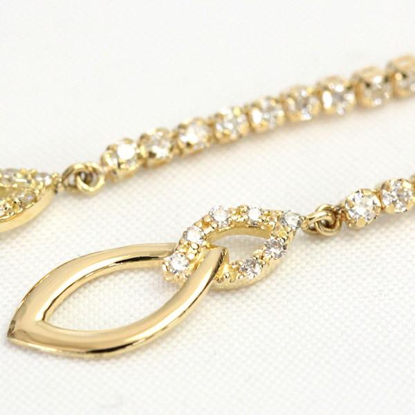 ピアス レディース ダイヤモンド ダイヤ 18金 18k K18 ゴールド 揺れる 0.34ct カラット マーキスの画像