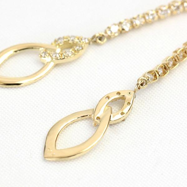 ピアス レディース ダイヤモンド ダイヤ 18金 18k K18 ゴールド 揺れる 0.34ct カラット マーキスの画像