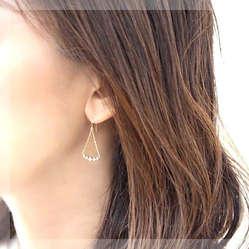 ピアス レディース ダイヤモンド ダイヤ 揺れる 18金 18k K18 ゴールド 