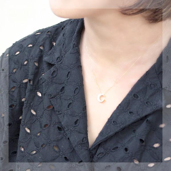 ダイヤモンド ネックレス レディース ダイヤネックレス K18 18金 18k 月 三日月 ムーン 0.25ct 45cm 喜平チェーン アジャスタフリーの画像