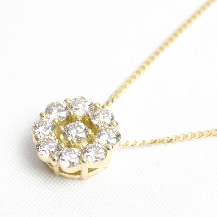 ネックレス レディース ダイヤモンド ダイヤネックレス K18 18金 18k 0.5ct 45cm 喜平チェーン アジャスタフリーの画像
