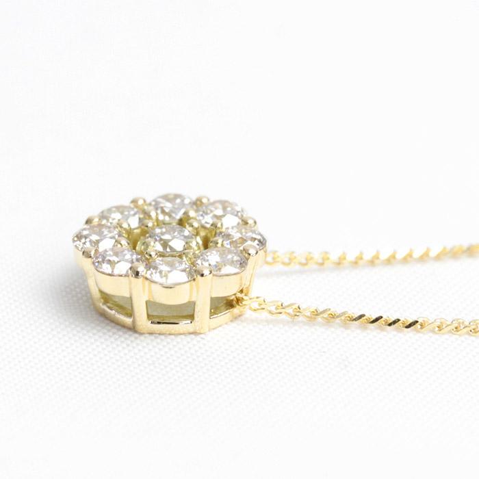 ネックレス レディース ダイヤモンド ダイヤネックレス K18 18金 18k 0.5ct 45cm 喜平チェーン アジャスタフリーの画像