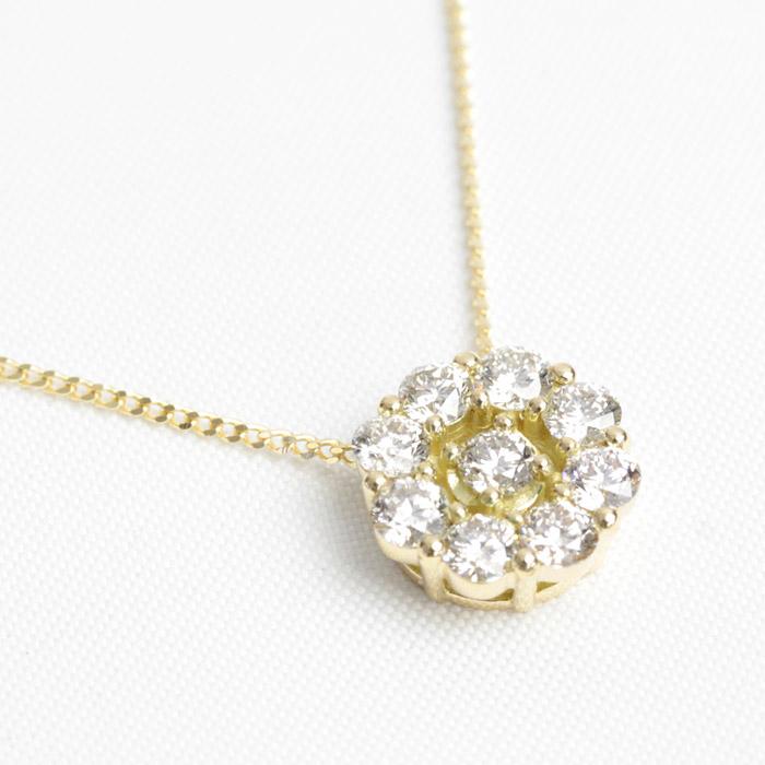 ネックレス レディース ダイヤモンド ダイヤネックレス K18 18金 18k 0.5ct 45cm 喜平チェーン アジャスタフリーの画像