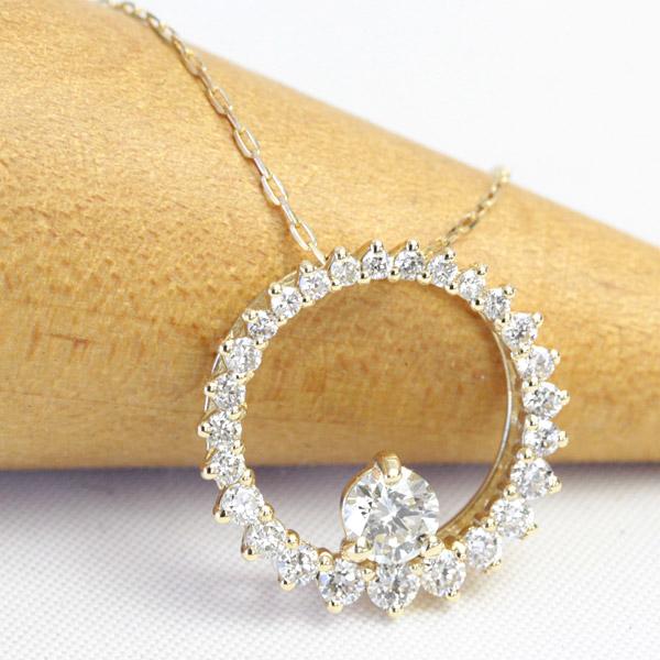 ネックレス レディース ダイヤモンド 18金 18k K18 0.43ct ダイヤ 