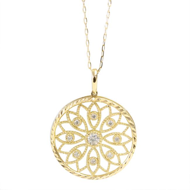 ダイヤモンド ネックレス レディース K18 18k 18金 0.16ct カラット 