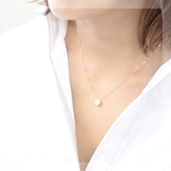 ダイヤモンド ネックレス レディース K18 18k 18金 一粒 0.4カラット 