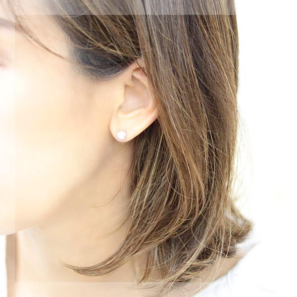 ダイヤモンド ピアス プラチナ Pt900 レディース パヴェ ダイヤ ボール