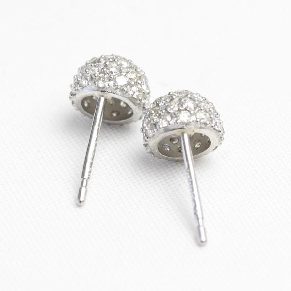 ダイヤモンド ピアス プラチナ Pt900 レディース パヴェ ダイヤ ボール 0.4ct 華やか 可愛いの画像