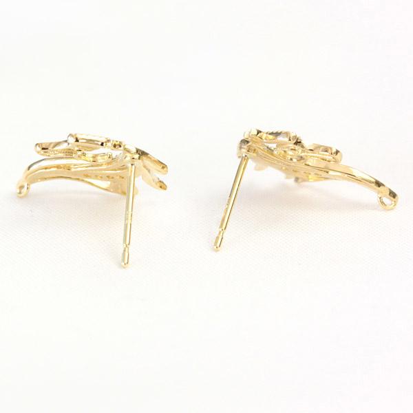 ピアス ダイヤモンド 0.04ct K18 ホース 馬 ールド 幸運 キュートの画像