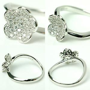 ダイヤモンド リング レディース 指輪 ダイヤ 18金 18k K18 ゴールド 0.3ct カラット フラワーの画像