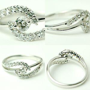 ダイヤモンド リング レディース 指輪 ダイヤ 18金 18k K18 ゴールド 0.5ct カラットの画像