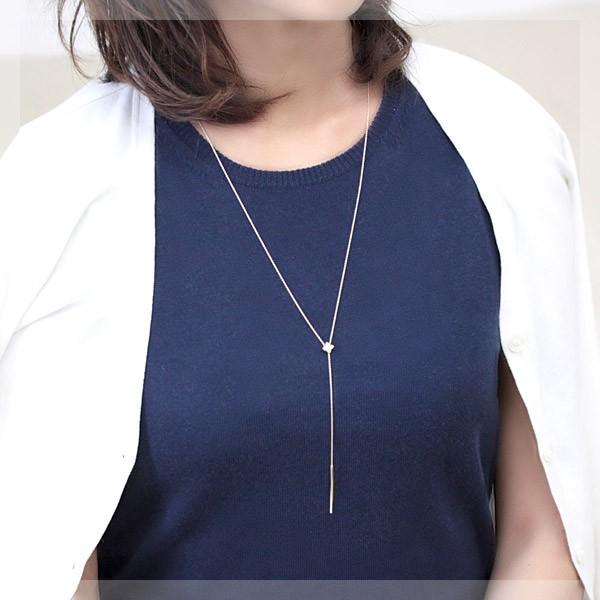 ダイヤモンド ネックレス ロングネックレス レディース ダイヤネックレス 18金 18k K18 ロングネックレス 70cm Y字ライン｜ecce｜06