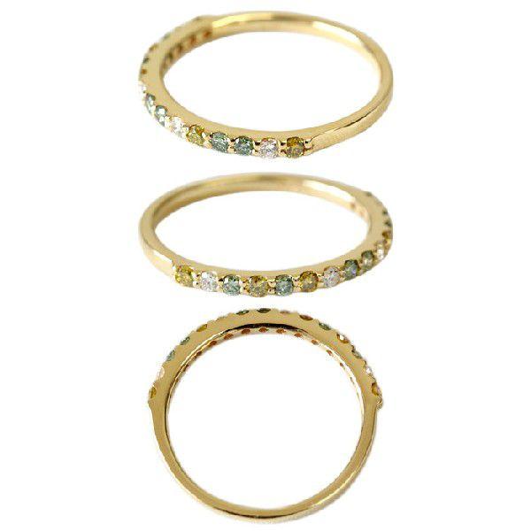 エタニティリング ダイヤモンド 0.25ct レディース 指輪 リング 18金 18k K18 エタニティ ダイヤリング ハーフエタニティ マルチカラー diamante-ディアマンテの画像