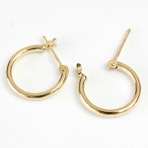 フープピアス ピアス レディース 18k k18 K14WG 1.5mm×12mm パイプ