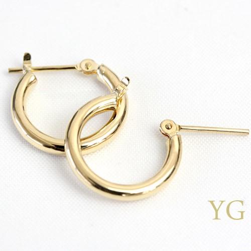 美品　フープピアス 18金 イエローゴールド 18K 輪っか K18 極小 フープピアス ピアス 18金 18k k18 ゴールド 小さめ レディース 2.0mm