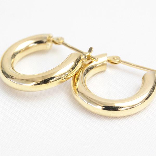 フープピアス 18k K18 18金 YG PG イエローゴールド ピンクゴールド レディース 可愛い 3.0mm×15mm ピアス 輪っか 石なし 地金 大きめ 日本製 1ペア 両耳用の画像