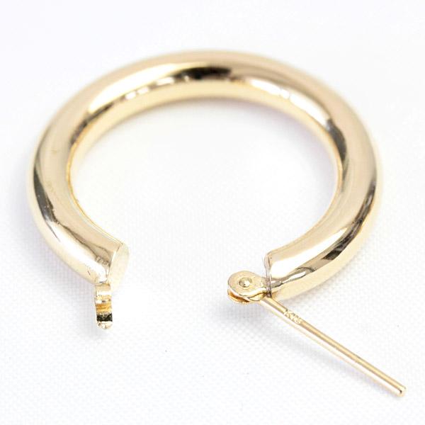 フープピアス 18k K18 18金 YG PG イエローゴールド ピンクゴールド レディース 可愛い 3.0mm×20mm ピアス 輪っか 石なし 地金 大きめ 日本製 1ペア 両耳用の画像