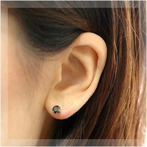 ダイヤモンド ピアス プラチナ ダイヤ 1.0ct 1カラット ブラック