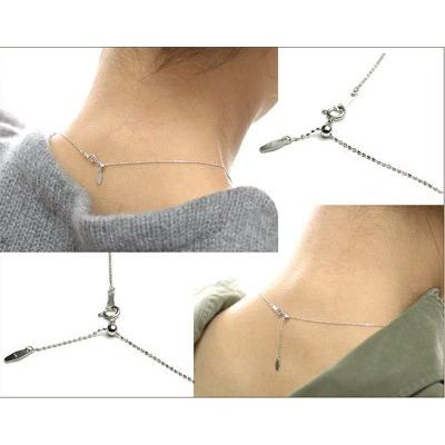 フリーチェーン K18 スライド式 カットボール 0.8mm幅 45cmの画像