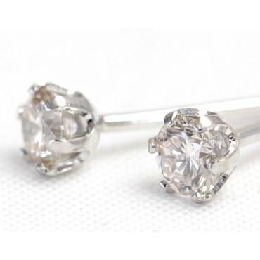 ピアス ダイヤモンド 一粒 レディース プラチナ pt900 ブラウンダイヤ ダイヤ 0.2ct スタッド シンプル ポスト0.9mmの画像