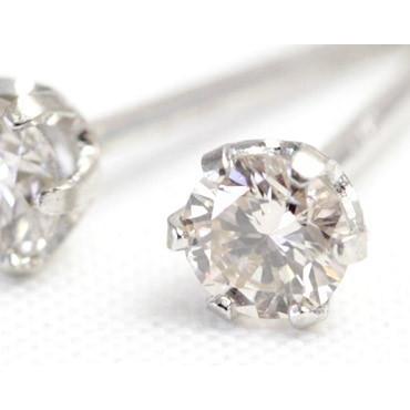 ピアス ダイヤモンド 一粒 レディース プラチナ pt900 ブラウンダイヤ ダイヤ 0.2ct スタッド シンプル ポスト0.9mmの画像