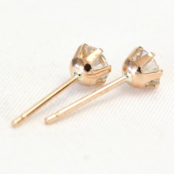 ピアス ダイヤモンド ダイヤ 一粒 レディース プラチナ Pt900 18金 18k K18 ゴールド H＆C 0.4ct スタッド シンプルの画像