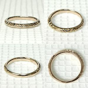 地金リング レディース 指輪 18金 18k K18 ゴールド ペアリング シンプル ストレート ピンキーリング アラベスクの画像