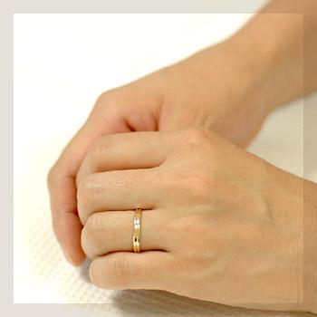 リング レディース 指輪 18金 18k K18 ゴールド シンプル ストレート 