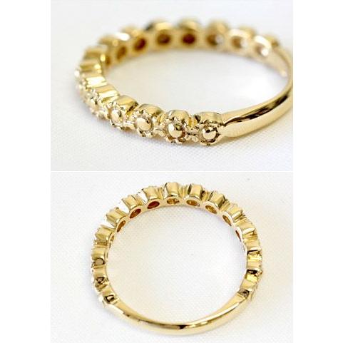 エタニティリング レディース 指輪 リング 18金 18k K18 ゴールド エタニティ ペアリング メタルリング ミル打ちの画像