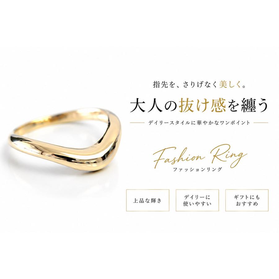 地金 リング k18 プラチナ ファッションリング 日本製 V字デザイン 文字入れ不可 |  | 06