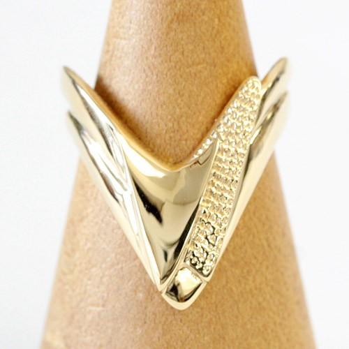 リング レディース 指輪 18金 18k K18 ゴールド ファッションリング V 