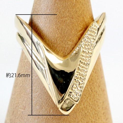 リング レディース 指輪 18金 18k K18 ゴールド ファッションリング V 