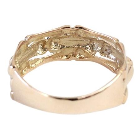 リング レディース 指輪 18金 18k K18 ゴールド プラチナ バンブーデザイン ファッションリング 文字入れ不可の画像