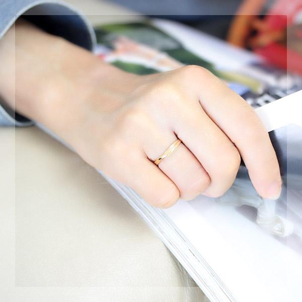 地金リング レディース 指輪 18金 18k K18 ゴールド ファッションリング 文字入れ不可 |  | 02