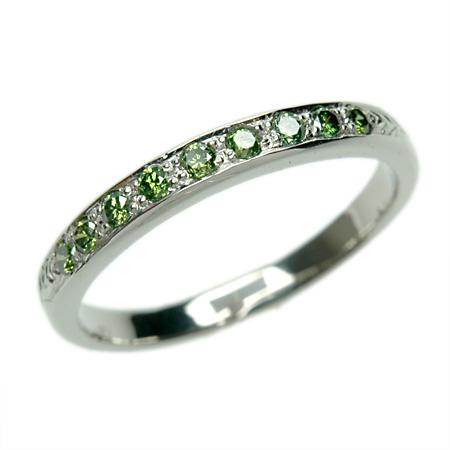 K18 グリーンダイヤモンド・ダイヤモンド リング 品番r21-497
