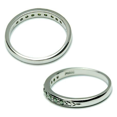 リング ダイヤモンド レディース 指輪 プラチナ pt950 ダイヤ グリーンダイヤ 0.18ct カラットの画像
