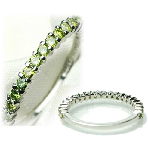 エタニティリング ダイヤモンド ペリドットグリーン ダイヤ 0.41ct 