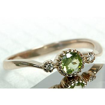 リング レディース 指輪 18金 18k K18 ゴールド ペリドット 