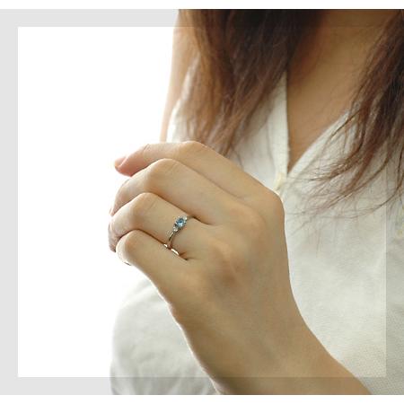 リング レディース 指輪 18金 18k K18 ゴールド アクアマリン ダイヤモンド サンタマリアアフリカーナアクアマリンの画像