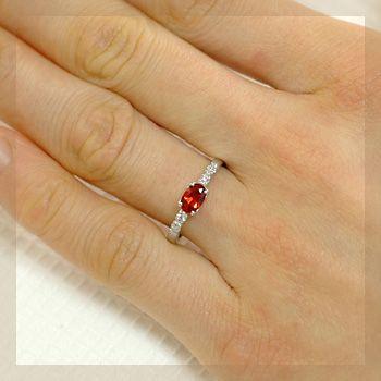 リング レディース 指輪 ダイヤモンド アンデシン 18金 k18 K18 4.0mm×6.0mmの画像
