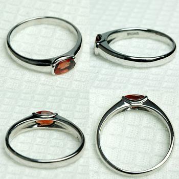 リング 18金 K18 ゴールド レディース 指輪 アンデシン 4.0mm×6.0mmの画像