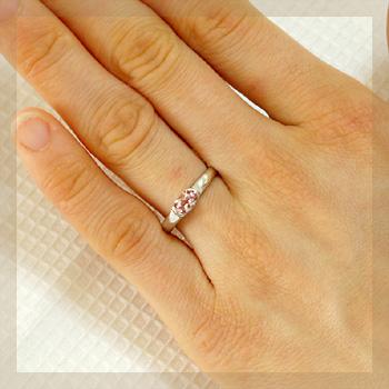 モルガナイト リング レディース 指輪 18金 18k K18 ゴールド 4月 ピンクアクアマリン 4.0mm×6.0mmの画像
